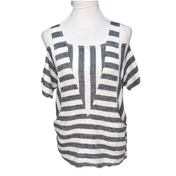 Soft Surroundings Striped Linen Blend Blouse - Picture 2 of 4